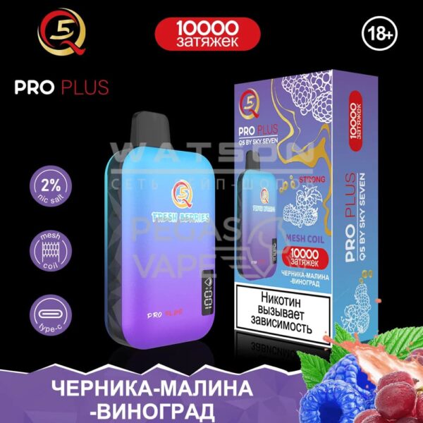 Электронная сигарета Q5 PRO Plus Strong (Черника малина виноград) - Купить с доставкой в Красногорске