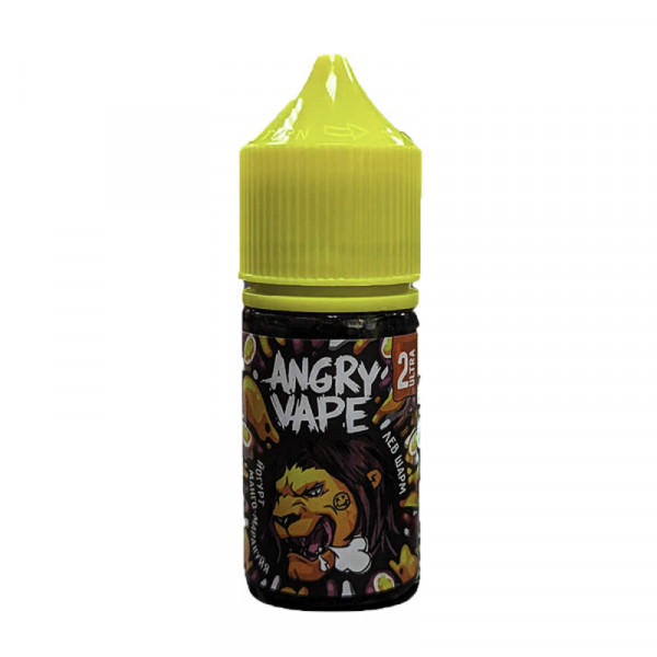 Жидкость Angry Vape Salt Лев Шарм (Йогурт манго-маракуйя) 30 мл 2% (20 мг/мл) - Купить с доставкой в Красногорске