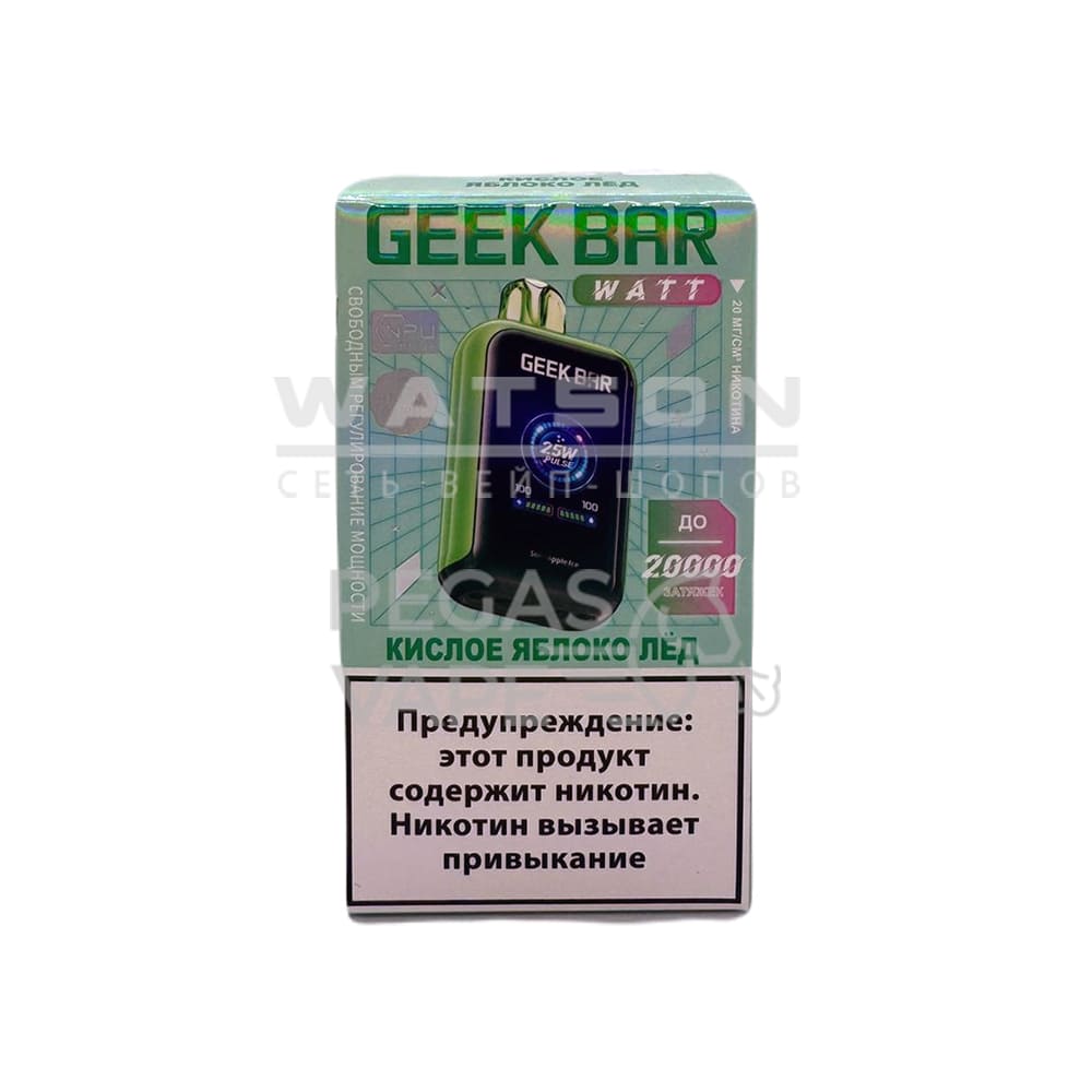 Электронная сигарета Geek Bar Watt 20000 (Кислое яблоко Электронная сигарета Geek Bar Watt 20000 (Кислое яблоко