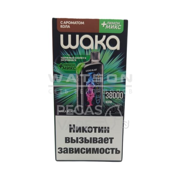 Электронная сигарета WAKA BLAST 38000 (Кола - Лимон микс) - Купить с доставкой в Красногорске