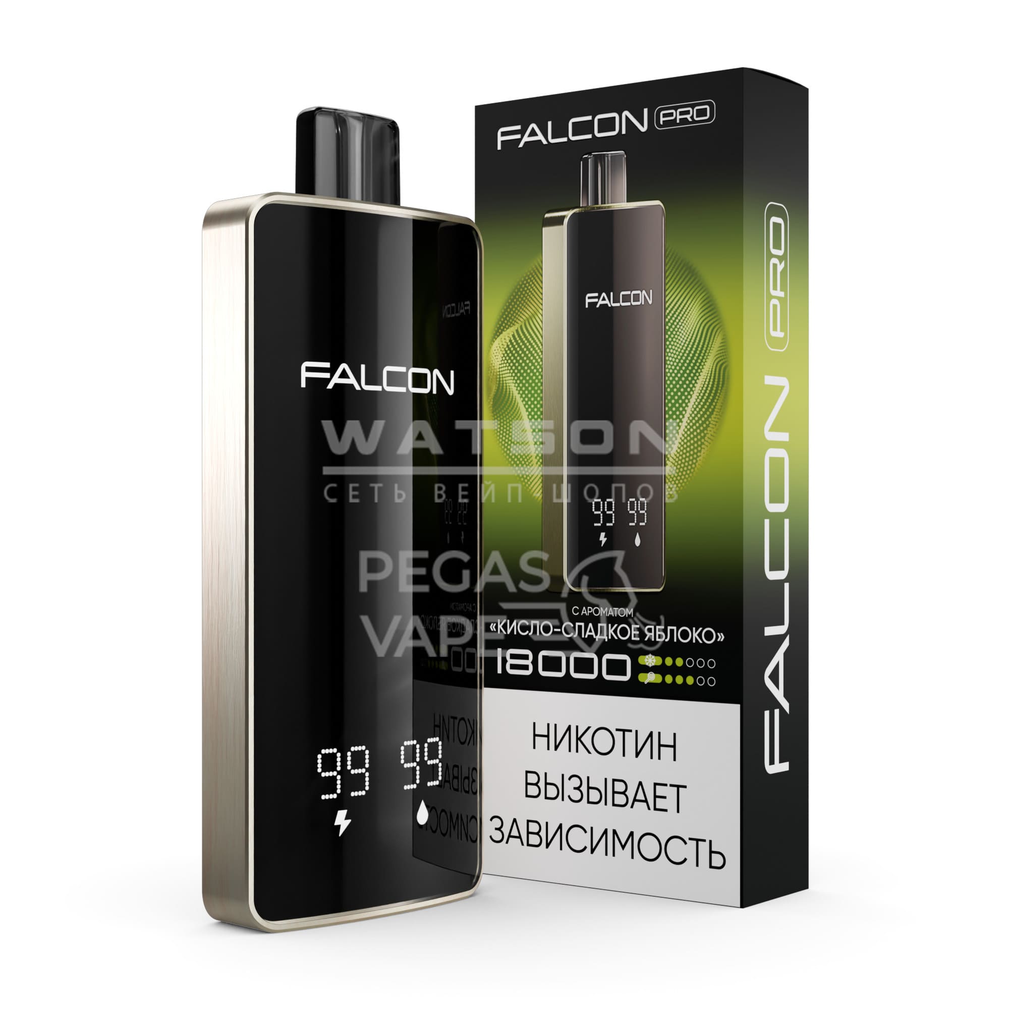 Электронная сигарета FALCON PRO 18000 (Кисло- сладкое яблоко) Электронная сигарета FALCON PRO 18000 (Кисло- сладкое яблоко) - Купить с доставкой в Красногорске